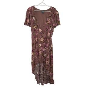 Arula floral wrap dress womens XL bohemian cottagecore fairy peasant prairie